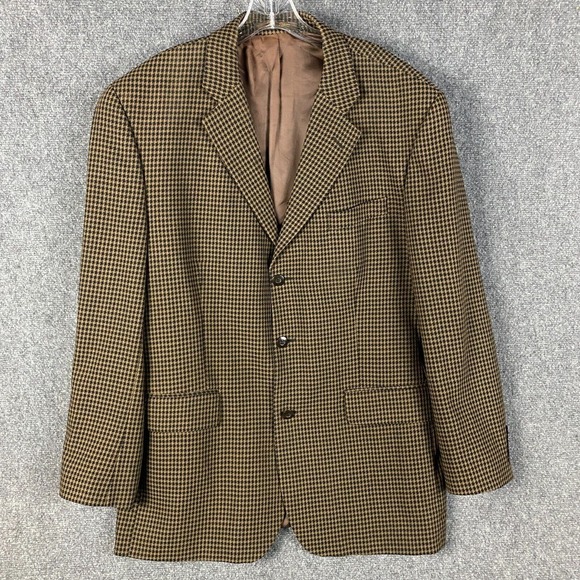 Kasper Blazer‎ Suit Men's Size 44T Brown Pure New Wool Adults - Picture 1 of 12